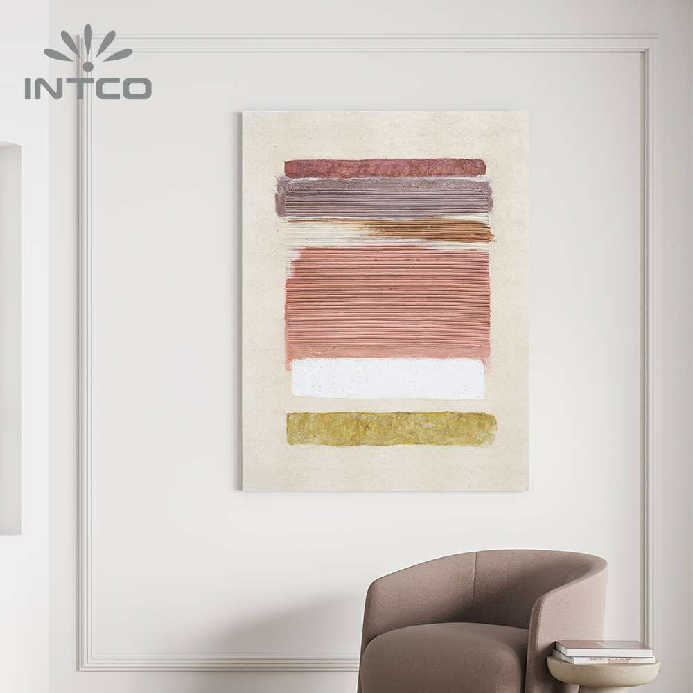 Intco decorative canvas wall art showcases abstract lined geometric print to breathe new life into your room